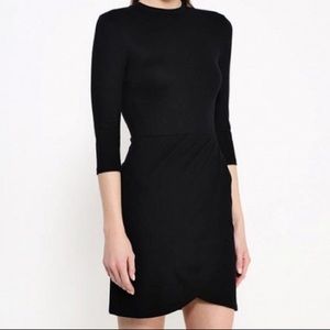 TOPSHOP Wrap front Bodycon Dress in Black